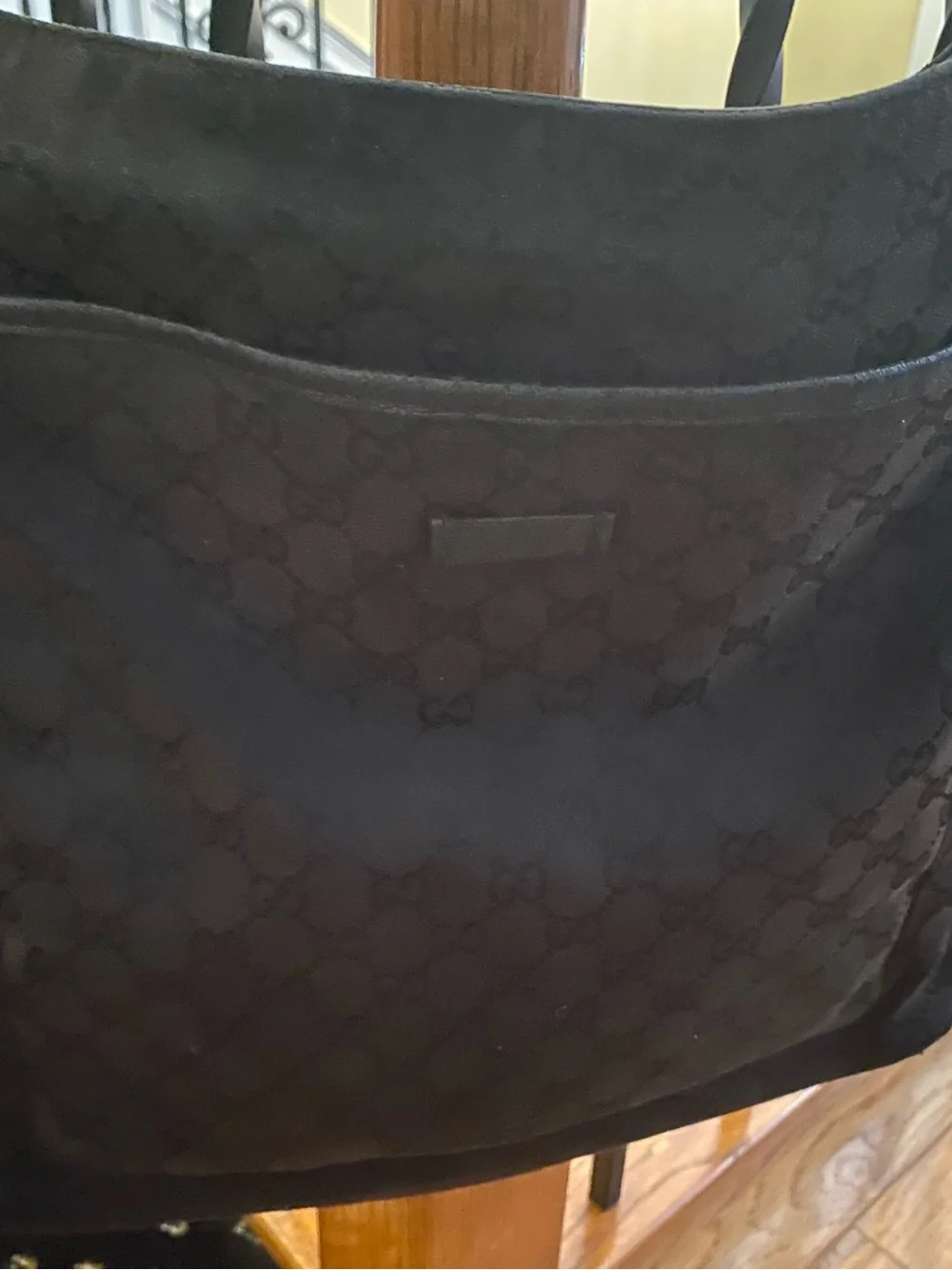 Gucci Black Monogram Messenger Bag